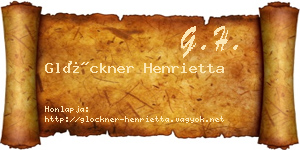 Glöckner Henrietta névjegykártya
